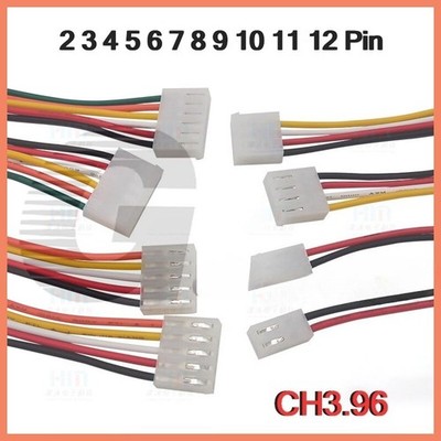 CH3.96mm Pitch Female Plug Connector Cable Wire 2 3 4 5 6 7 8 9 10 11 12 Pin