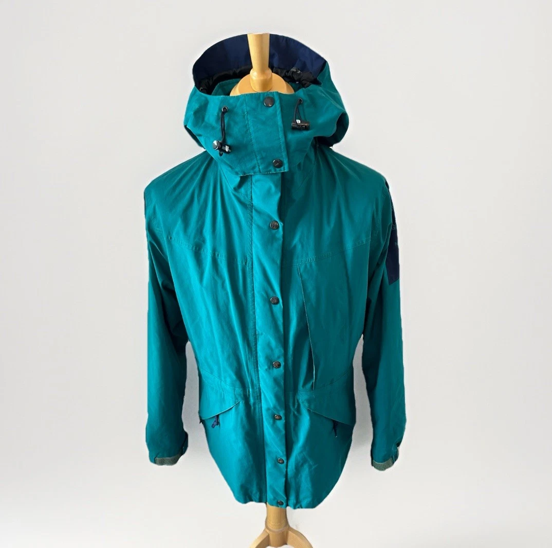 Vintage 90s The North Face Stowaway III L Green Jacket GoreTex Rain Coat Large L