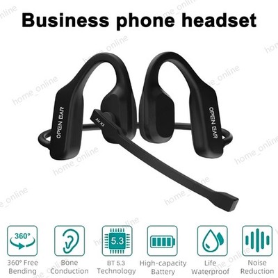 Trucker Bluetooth 5.3 Open Ear Wireless Headset With Dual Noise Cancelling Mic