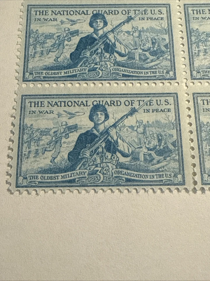 US 3 Cent National Guard Stamp Of 1953, Scott #1017, Block Of 4, MNH/OG VF. - Image 2 of 3