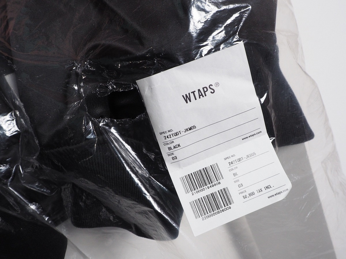 WTAPS Team Jacket 24AW Nylon Twill Black Size 03 242TQDT WTAPS Team Jacket 24AW Nylon Twill Black Size 03 242TQDT
