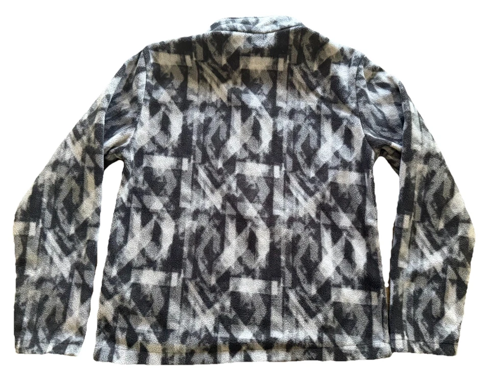 Chaqueta polar Eddie Bauer camuflaje geométrico niños grande gris negro blanco cremallera completa Foto 2 de 4