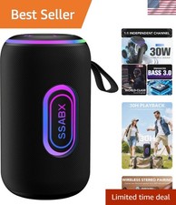 30W Portable Bluetooth Speaker with RGB Lights   30H Playtime  Waterproof