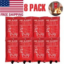 8 PACK FIRE BLANKET Fiberglass Emergency Home Retardant 39''x39'' Brand US STOCK