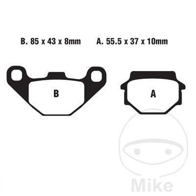 10724-Pastillas de freno estándar compatible con SUZUKI TU 125 XTU 80 KM/H 8,2 C