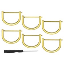 6 Pcs 1-1/2" D-Rings Screw in Shackle Horseshoe U Shape D Ring Gold
