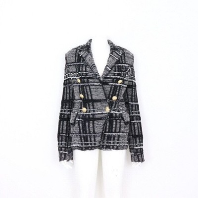 Balmain Double Gold Button Tweed Damen Jacke 107280 17FW 152898581