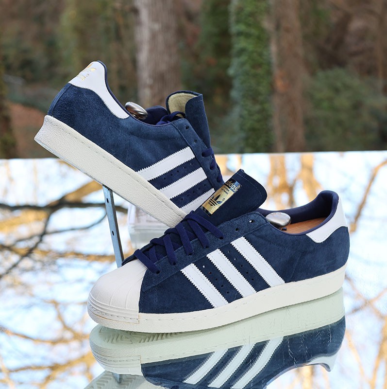 Adidas Superstar 80s Navy Blue White 2015 Men's Size 12 Custom