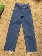 Levi  s Ribcage Straight Jeans, Medium Wash, Size 24 Button Fly