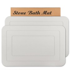 Humiga 2 Pack Stone Bath Mat Diatomaceous Earth Shower Mat Non-Slip Super