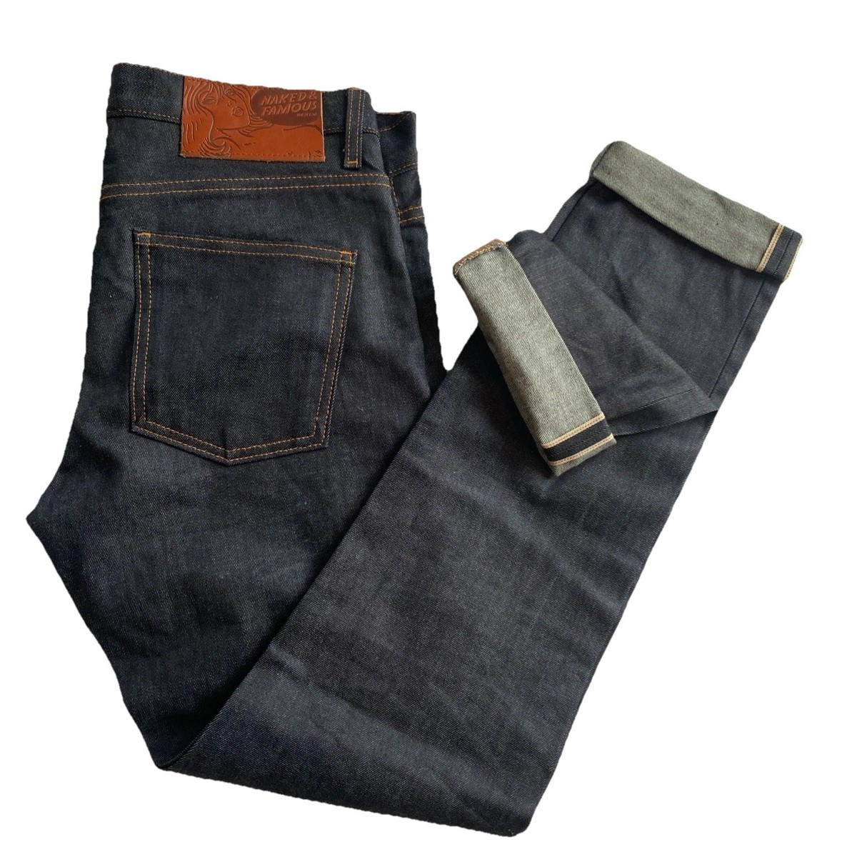 Naked & Famous Super Skinny Guy Selvedge Denim Jeans Mens 32 Raw 