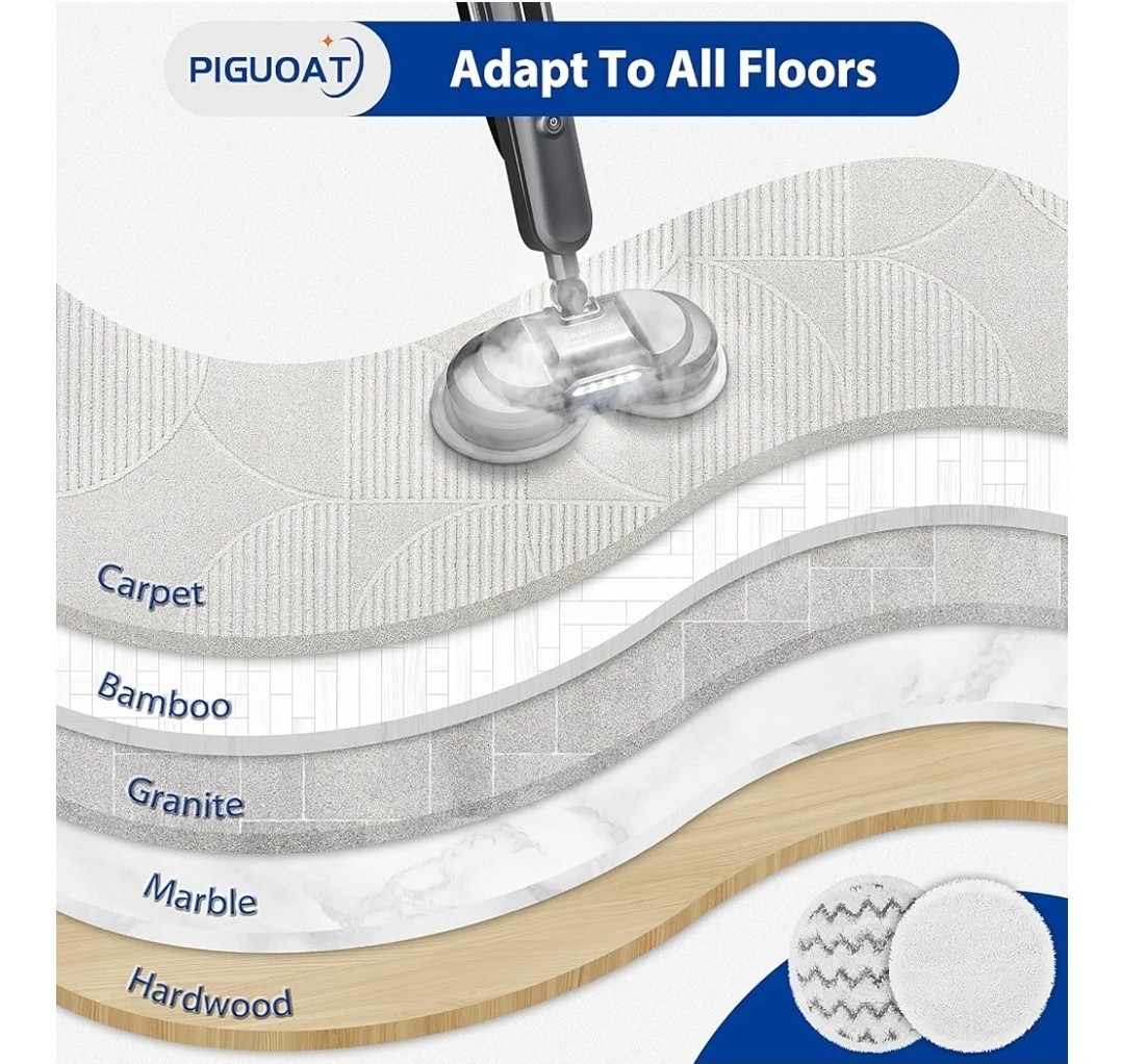 6 Pack 3897A Pads Fit for Bissell SpinWave SmartSteam Scrubbing Steam Mop Cleane