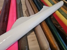 TRUE PURE WHITE SHEEPSKIN LAMBSKIN LEATHER HIDE CRACKLE GRAIN GLOSSY PANEL,SHEET