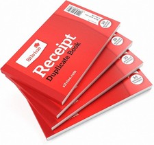 Silvine 63 x 106mm Duplicate Cash Receipt Book - Gummed (30 Receipts) Pack of 4