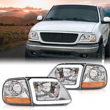 Chrome Housing Led Headlightscorner Lights For 1997-2003 Ford F-150 Expedition