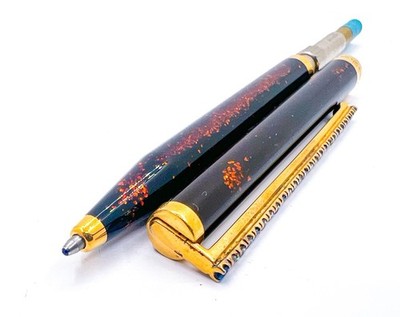 S.T. Dupont BallPoint Pen laque de chine Blue Sapphire Diamond
