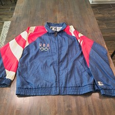 VTG 90s Starter USA Olympics Eagle Dream Team Full Zip Windbreaker Jacket Medium
