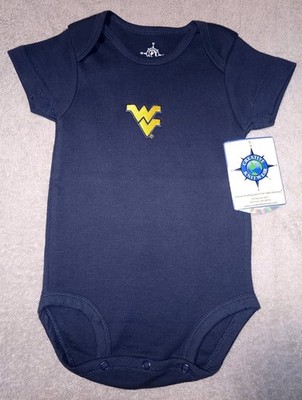 NWT West Virginia University Navy WVU Baby Snap One-piece Infant Size 6-9 mo