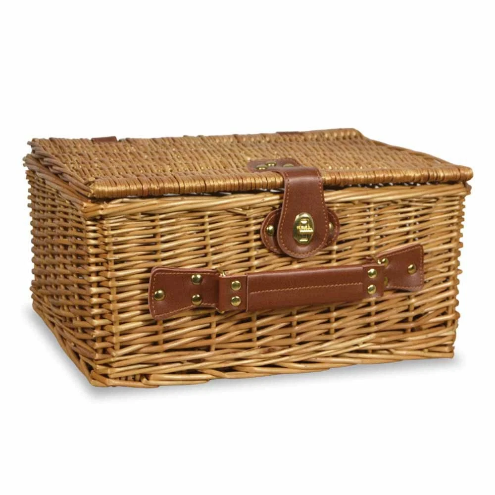 Cesto In Vimini Intrecciato A Mano 40x35x24 Cm - Per Picnic, Spesa O Casa
