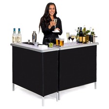 GoBar Portable Double Bar Table Set - Mobile Bartender Station for Events