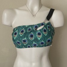 Kamoni Women's Bikini Tie Lightly Padded Peacock Size Large Green NWT