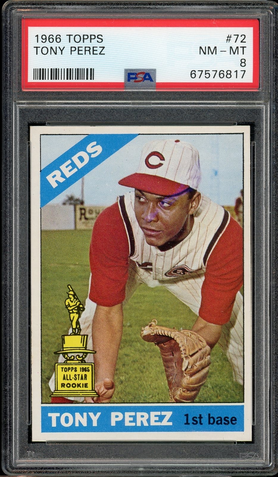1966 Topps #72 Tony Perez HOF Cincinnati Reds PSA 8 NM-MT