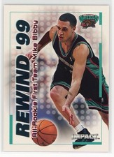 1999 SkyBox Impact #33 RN Mike Bibby Rewind '99 Vancouver Grizzlies