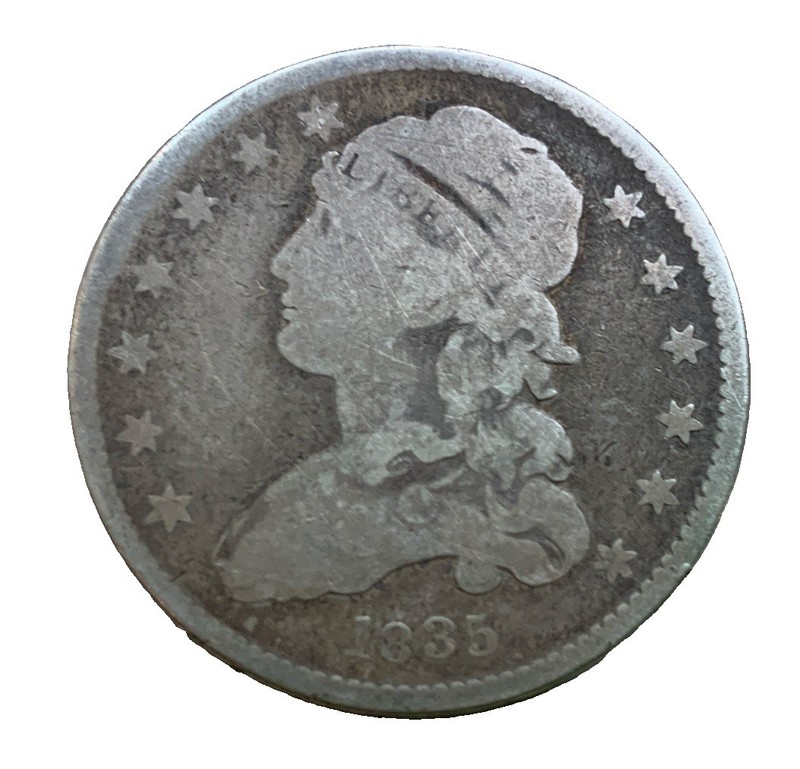 1835 CAPPED BUST QUARTER