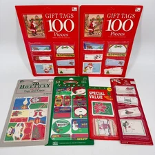 Lot New Vintage Christmas Gift Tags Self Adhesive Paper Magic Over 200 Pieces