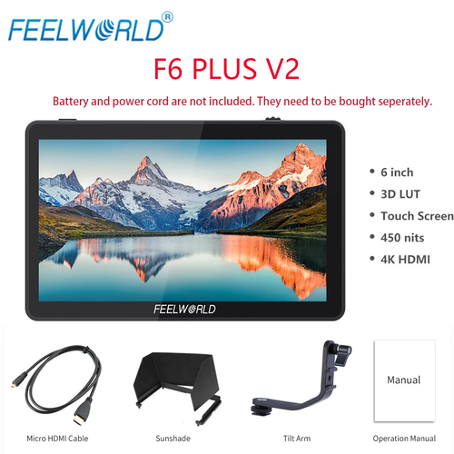 NEW FEELWORLD F6 Plus V2 6''4K HDMI 3D LUT DSLR Camera Field Monitor 1920x1080 - Picture 2 of 10