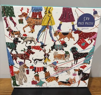 Galison Puzzle: 500 Piece  Winter Dogs  NEW, Sealed Bag
