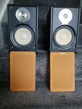 PAIR Sony SS CJ300 Bookshelf Speakers Mini HI-FI 6 Ohm Orange and Black Used