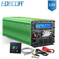 EDECOA 3000W Power Inverter 12V DC to 110V 120V AC LCD Outdoor for Car RV Home