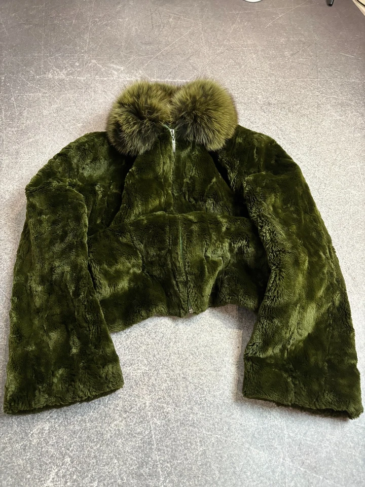 00s 0OPIO JAPONÉS ISSEY MIYAKE TIPO! CHAQUETA MOHAIR PIEL RECORTADA PEQUEÑA Foto 2 de 4