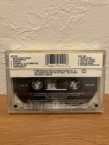 Pestilence Malleus Maleficarum Cassette Tape VG+ 1988 RC Records Play Tested - Picture 2 of 3