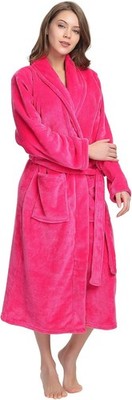 HEARTNICE Damen Fleece Bademantel, weicher langer Morgenmantel, dicke Kimono