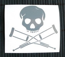 adesivo TESCHIO scheletro sticker decal vynil vinile skull risk auto JACKASS fun