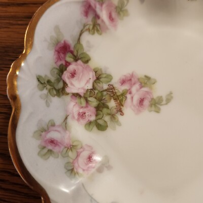 SALE! Vintage PS Bavaria Germany Floral Porcelain Trinket Candy Dresser Dish