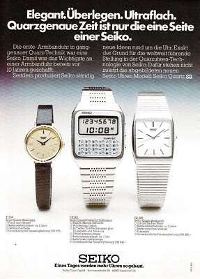 3w24034/ Dekorative Reklame von 1978   Armbanduhren - SEIKO - Quarz Technik