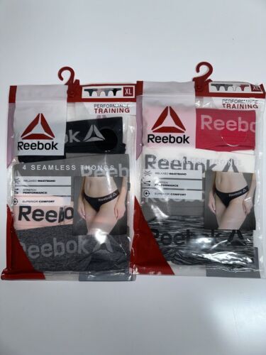 4-Pairs Of NEW Reebok Performance Training Seamless Thongs Underwear XL Lot Of 2