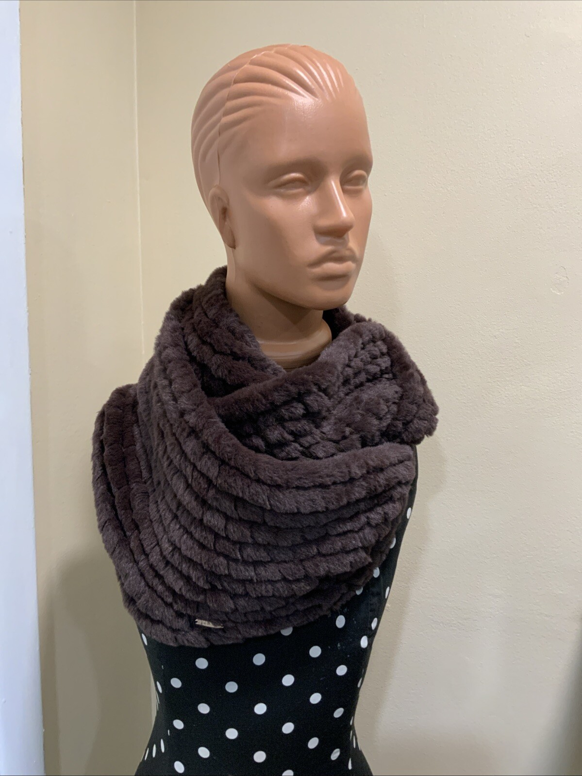 CALVIN KLEIN Brown Knit Infinity Loop Women's ove… - image 1