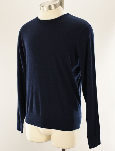 PETER MILLAR Navy Excursionist Flex Wool Blend Crew Neck Sweater MEDIUM NWT