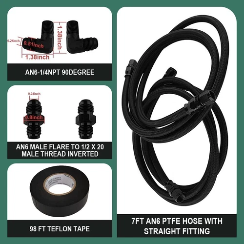 TH350 700R4 TH400 SS Braided Transmission Cool Hoses Lines Kit For Chevy Ford - Bild 5 von 10