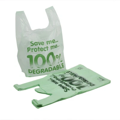 100% Degradable Eco Plastic Vest Carrier Bags Large Reusable Strong Shopping Bag
