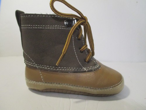NEW INFANT BOYS BABY GAP BROWN FAKE SNOW BOOTS BABY SHOES SIZE 6-12 MONTHS SH2 - Picture 2 of 3
