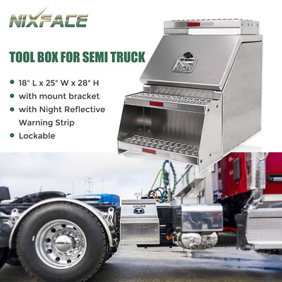 Tool Box for Semi Truck w/ Saddle Step Open Wide Design Side Mount Lockable NEW