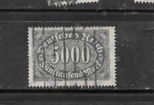 GERMANY GERMAN SC# 208 1923 5000 MARK USED OLD ANTIQUE  DEFINTIVE VF STAMP