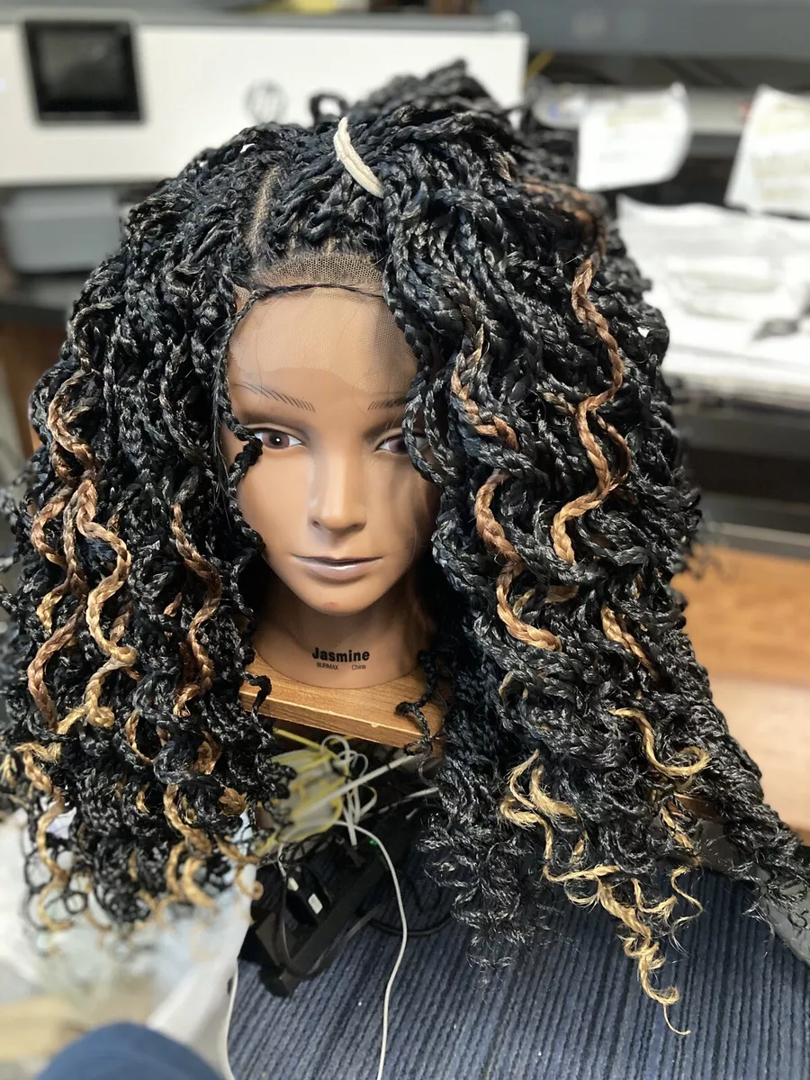 5 Braids Wig for Women Lace Front Wig Synthetic Braid Wigs With