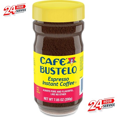 Cafe Bustelo, Espresso Style, Dark Roast Instant Coffee, 7.05 oz Jar