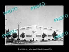 OLD LARGE HISTORIC PHOTO OF BRYAN OHIO VIEW OF THE SPANGLER CANDY Co c1960